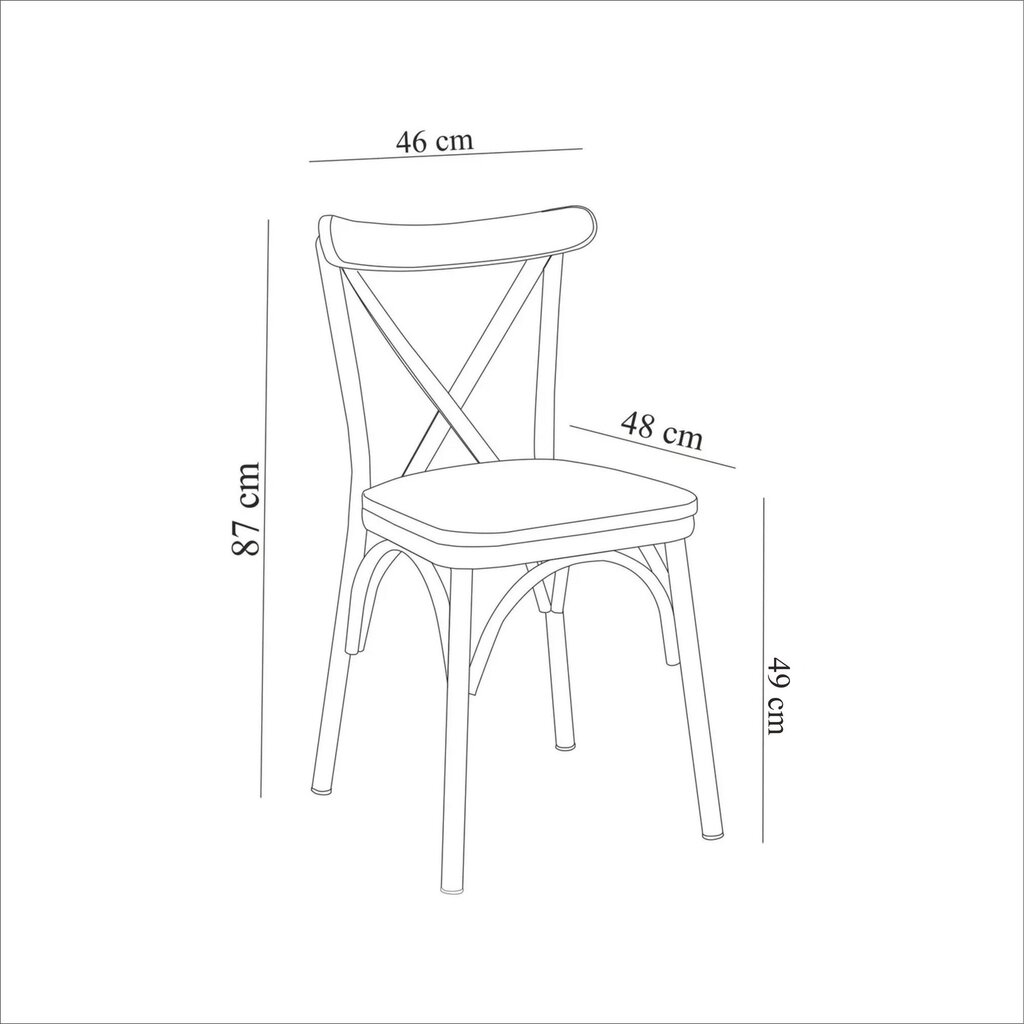 Krēsls Asir, 46x87x48cm, balts cena un informācija | Virtuves un ēdamistabas krēsli | 220.lv