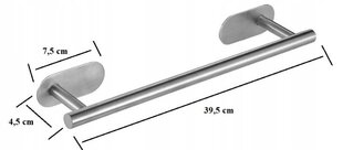 Держатель для полотенца в ванной комнате с клейкой лентой, 7,5 x 4,5 x 39,5 см цена и информация | Аксессуары для ванной комнаты | 220.lv