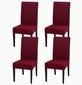 Elastīgi ēdamistabas krēslu pārvalki, 4 gab., tumši sarkani cena un informācija | Mēbeļu pārvalki | 220.lv