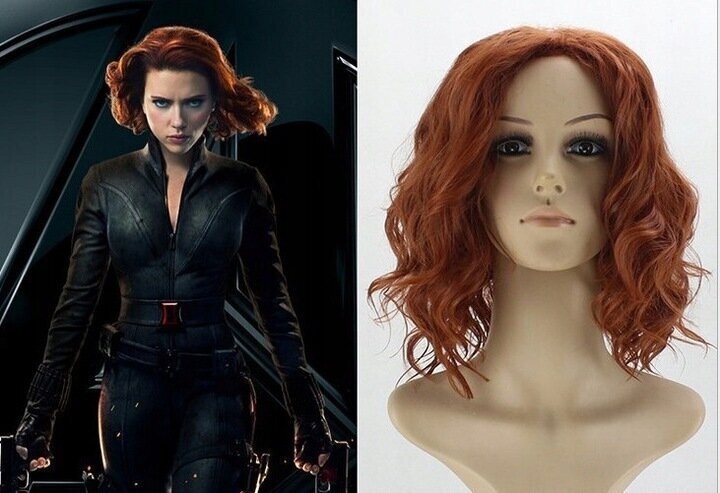 Black Widow parūka, Avengers, sarkanie mati, W55 cena un informācija | Karnevāla kostīmi, maskas un parūkas | 220.lv