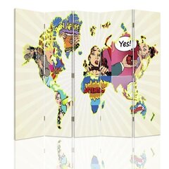 Ширма Карта мира поп-арта цена и информация | Мобильные стенки | 220.lv