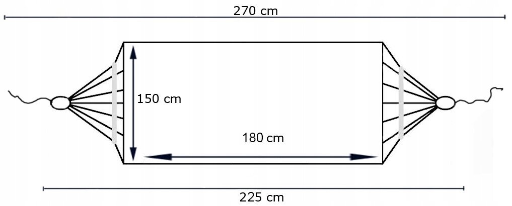 Šūpuļtīkls ar rāmi Korbi WZ6, 270x150 cm, zils/balts цена и информация | Šūpuļtīkli | 220.lv