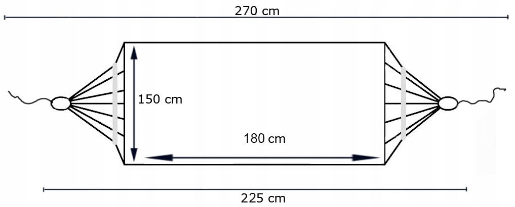 Šūpuļtīkls ar rāmi Korbi WZ4, 270x150cm, zaļš/zils cena un informācija | Šūpuļtīkli | 220.lv