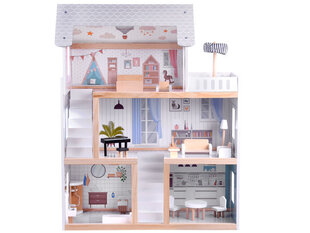 Medinis lėlių namas su LED apšvietimu цена и информация | Игрушки для девочек | 220.lv