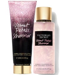 Komplekts ķermeņa sprejs + losjons Victoria's Secret Velvet Petals Shimmer, 250+236ml cena un informācija | Parfimēta sieviešu kosmētika | 220.lv