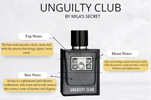 Парфюмированная вода MILA'S SECRET UNGUILTY CLUB для мужчин 100мл цена и информация | Мужские духи | 220.lv