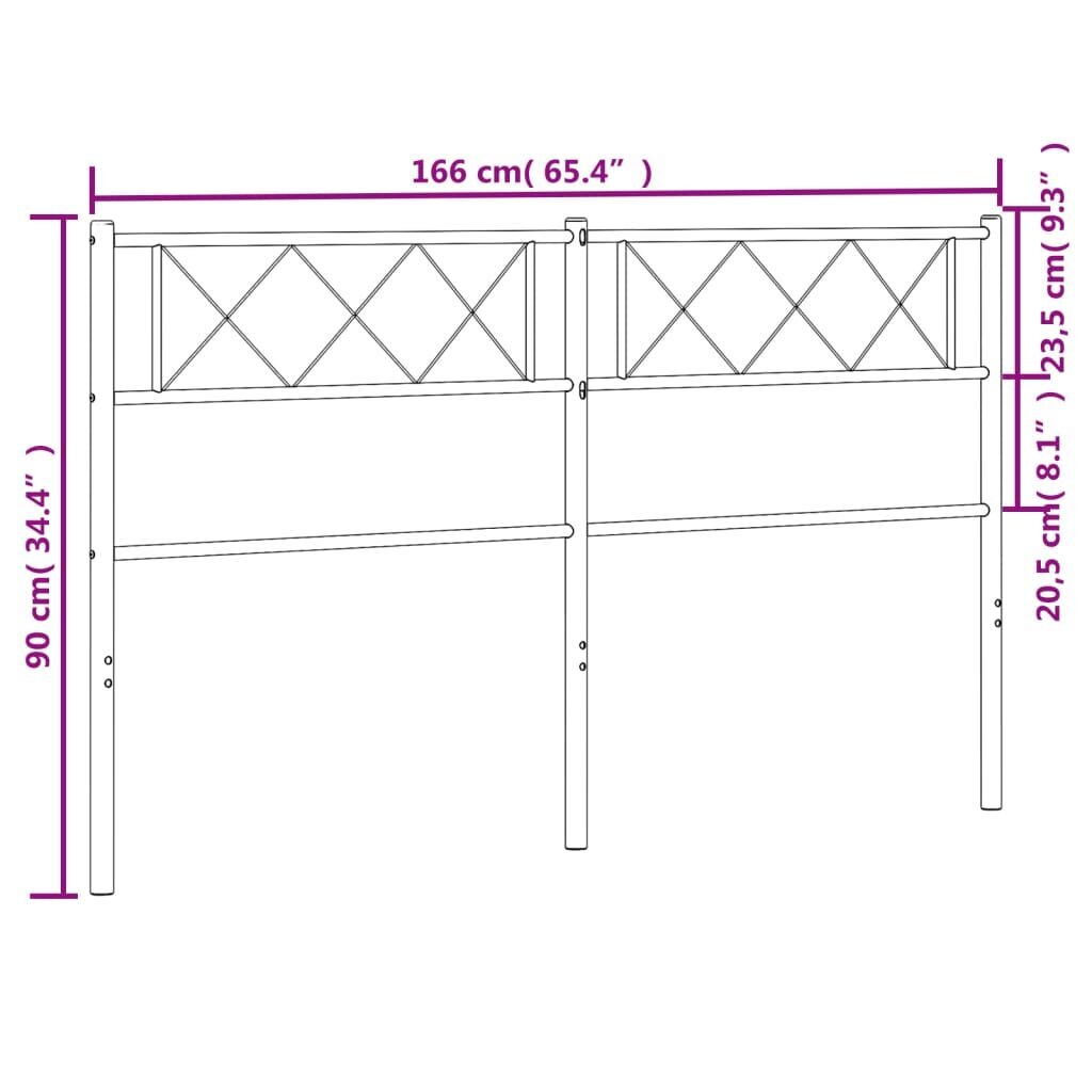 Gultas galvgalis vidaXL, 160 cm, balts cena un informācija | Gultas | 220.lv