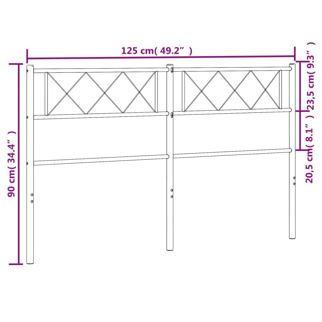 Gultas galvgalis vidaXL, 120 cm, balts cena un informācija | Gultas | 220.lv