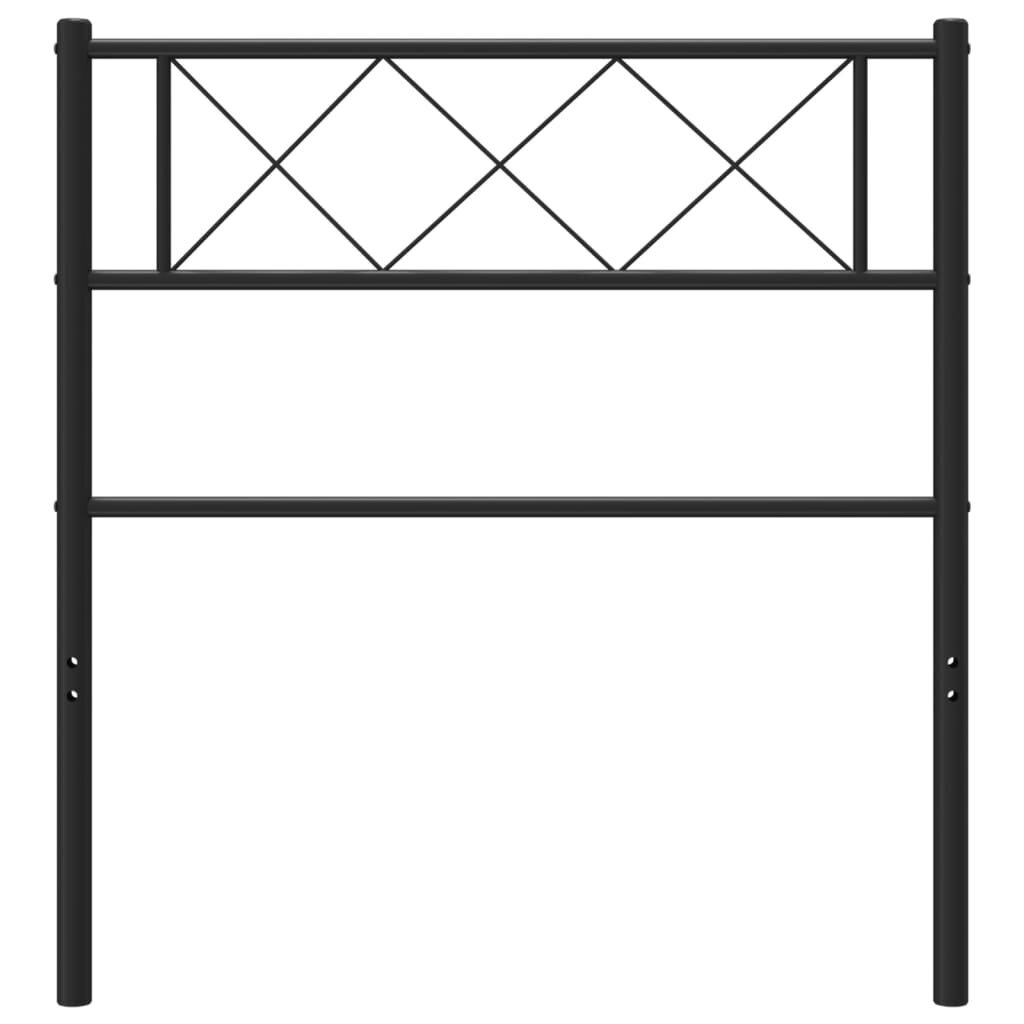 Gultas galvgalis vidaXL, 80 cm, melns cena un informācija | Gultas | 220.lv