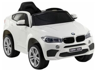 Vienvietīgs bērnu elektromobilis BMW X6, balts cena un informācija | Bērnu elektroauto | 220.lv