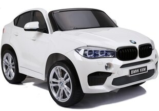 Vienvietīgs bērnu elektromobilis BMW X6M, balts cena un informācija | Bērnu elektroauto | 220.lv