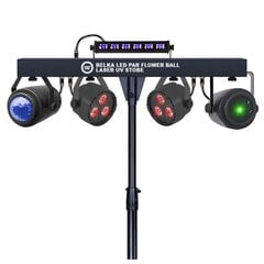 LED apgaismojuma komplekts Light4Me T-Bar Led Par Flower Ball Laser UV Strobe cena un informācija | Svētku dekorācijas | 220.lv