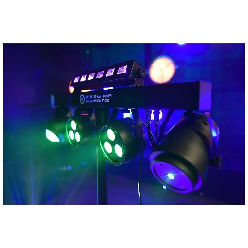 LED apgaismojuma komplekts Light4Me T-Bar Led Par Flower Ball Laser UV Strobe цена и информация | Svētku dekorācijas | 220.lv