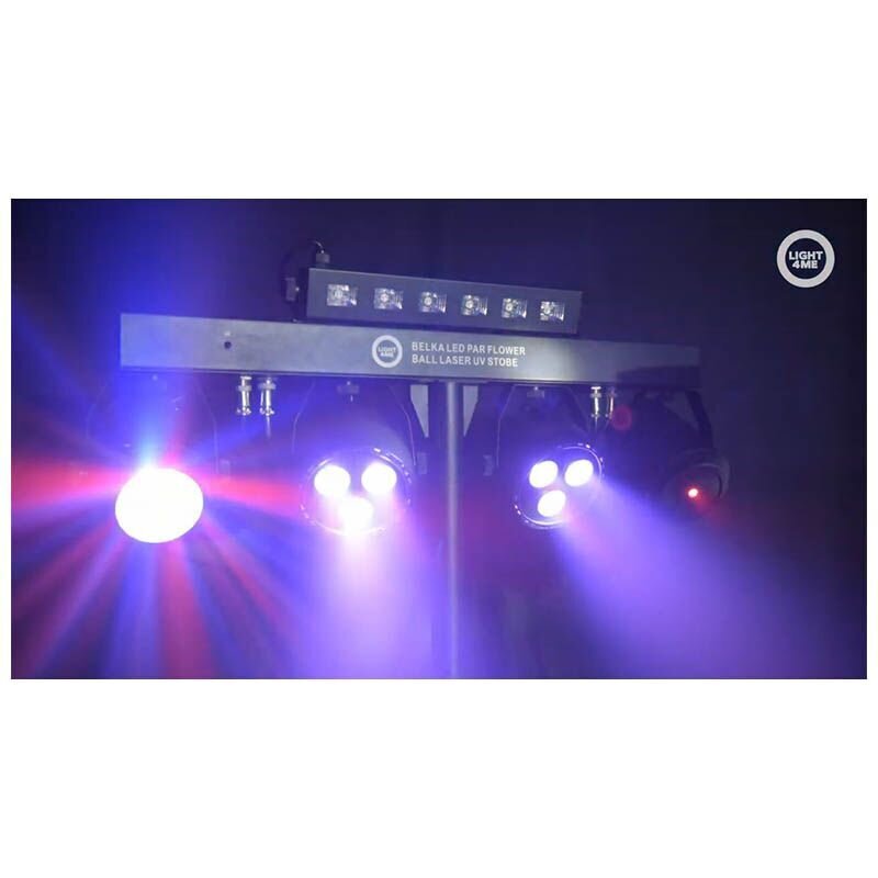 LED apgaismojuma komplekts Light4Me T-Bar Led Par Flower Ball Laser UV Strobe cena un informācija | Svētku dekorācijas | 220.lv