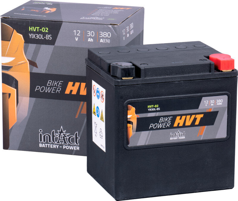 Akumulators motocikliem intAct Battery-Power HVT YIX30L-BS 12V 30Ah c20 380A cena un informācija | Moto akumulatori | 220.lv