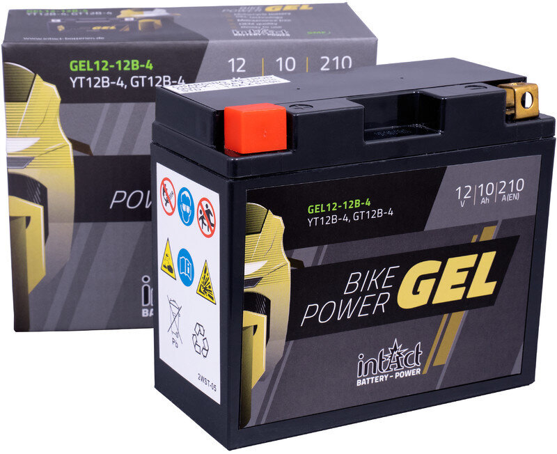 Akumulators motocikliem intAct Battery-Power GEL YT12B-4 12V 10Ah c20 210A cena un informācija | Moto akumulatori | 220.lv