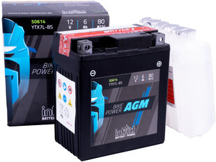 Аккумулятор для мотоциклов intAct Battery-Power AGM (YTX7L-BS) 6AH (c20) 80A (EN) цена и информация | Мото аккумуляторы | 220.lv