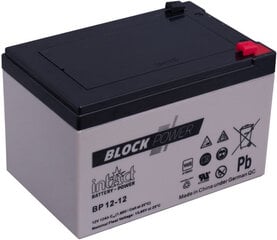 Аккумулятор 12V 12Ah (C20) INTACT Block-Power 151x98x98 mm цена и информация | Мото аккумуляторы | 220.lv