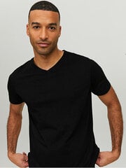 Мужская футболка JJEORGANIC Standard Fit 12156102 Черная цена и информация | Мужские футболки | 220.lv