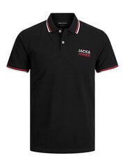 Мужская рубашка поло JJATLAS Regular Fit 12221012 Черный цена и информация | Мужские футболки | 220.lv