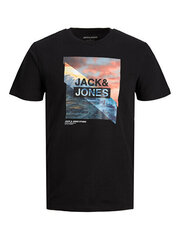 Jack&Jones T-krekls vīriešiem Jjtresor 12222044, melns cena un informācija | Vīriešu T-krekli | 220.lv