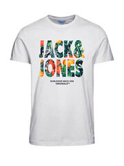 Jack&Jones T-krekls vīriešiem Jorbooster 12232998, balts cena un informācija | Vīriešu T-krekli | 220.lv