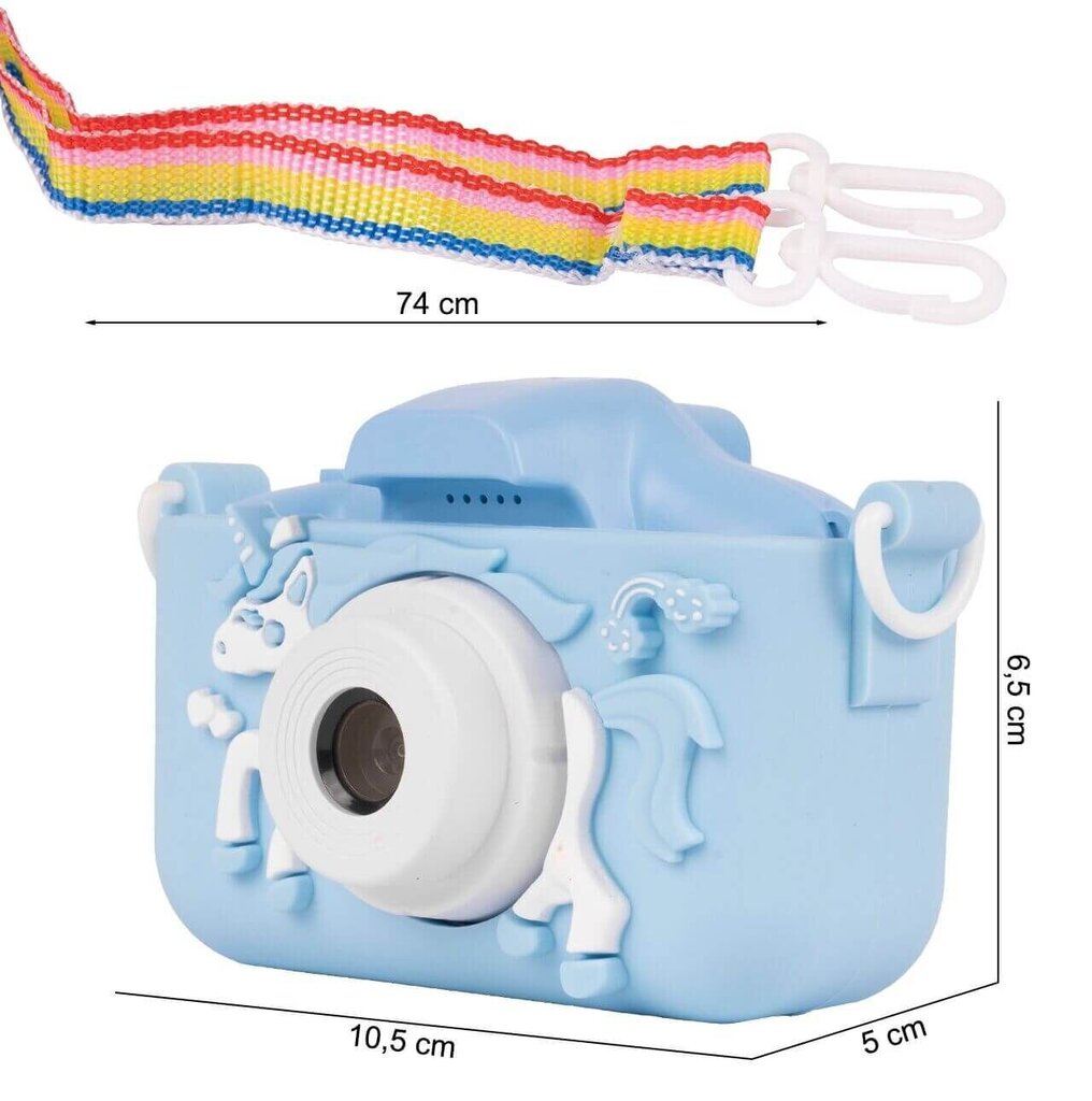 Digitālā fotokamera bērniem MalPlay Vienradzis ar spēlēm, zila cena un informācija | Rotaļlietas meitenēm | 220.lv