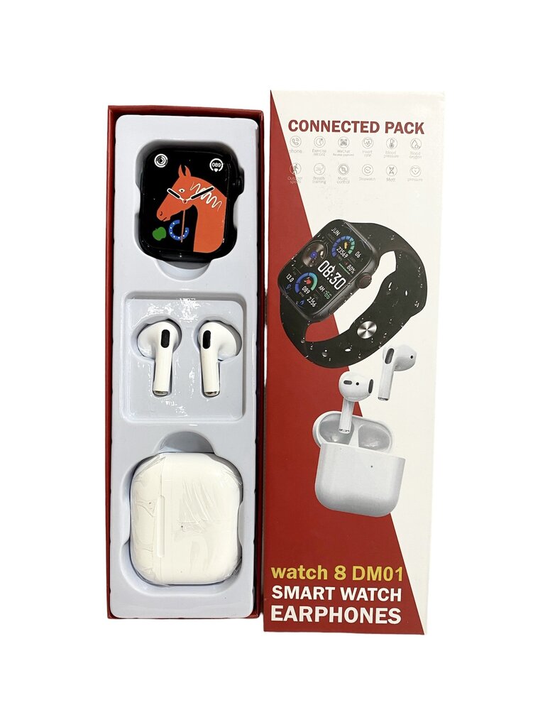 Watch 8 DM01 Black + Earphones White cena un informācija | Viedpulksteņi (smartwatch) | 220.lv