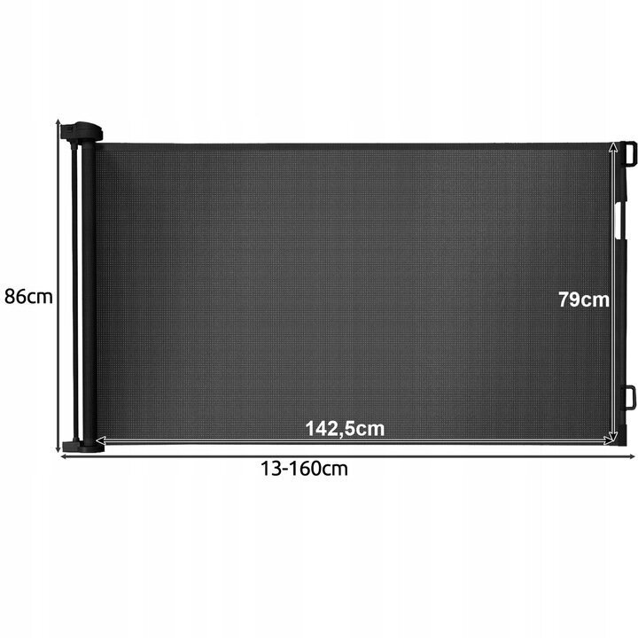 Aizsargsžogs suņiem Ruhhy, melns, 160x86 cm cena un informācija | Suņu gultas, spilveni, būdas | 220.lv