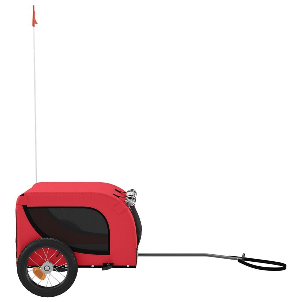 vidaXL suņu velo piekabe, sarkana ar melnu cena un informācija | Transportēšanas būri, somas | 220.lv