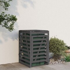 Atkritumu tvertnes nojume vidaXL, 84x90x128,5 cm, pelēks cena un informācija | Komposta kastes un āra konteineri | 220.lv