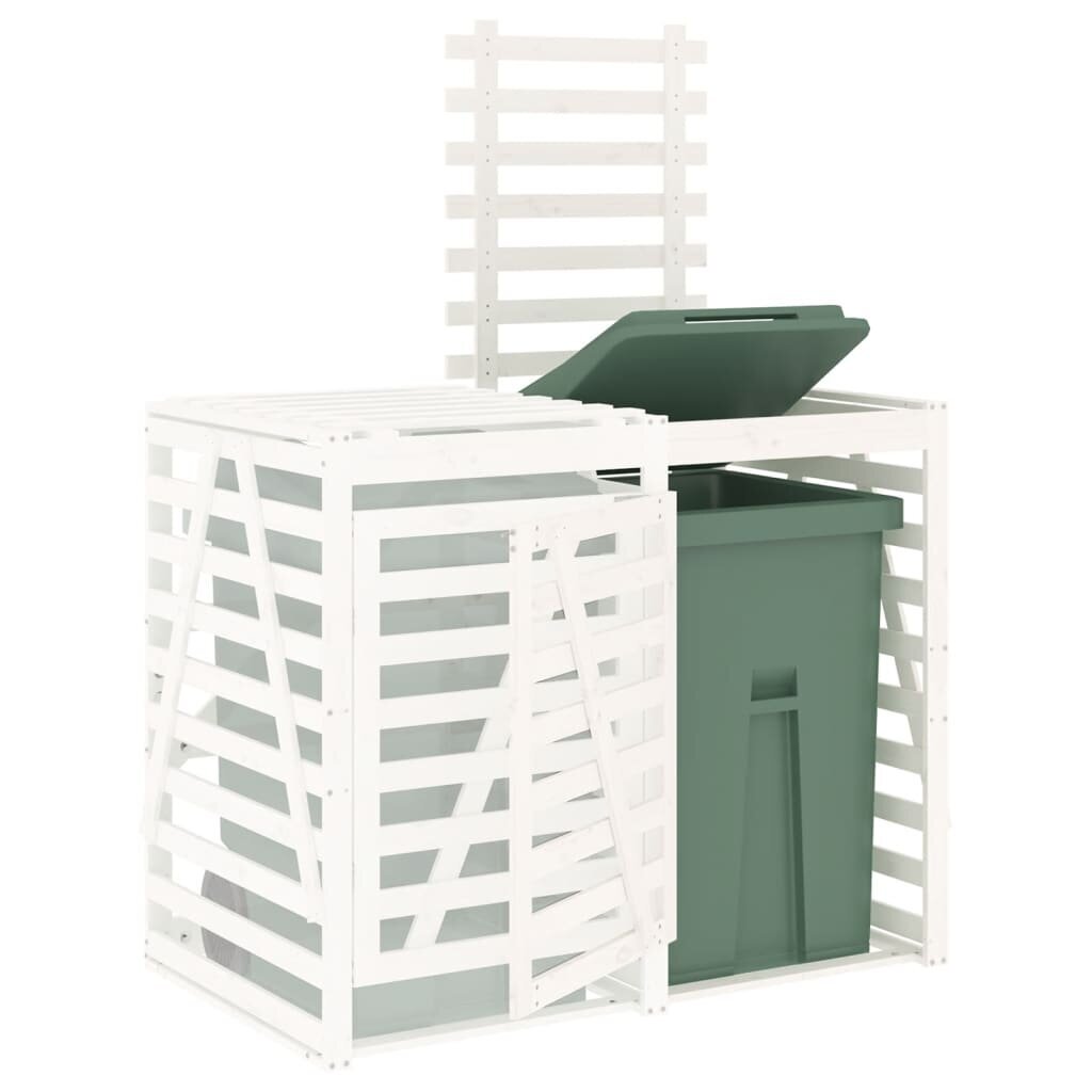 Atkritumu tvertnes nojume vidaXL, 78x91,5x128,5 cm, balts cena un informācija | Komposta kastes un āra konteineri | 220.lv