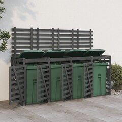 Atkritumu tvertnes nojume vidaXL, 318x91,5x128,5 cm, pelēks cena un informācija | Komposta kastes un āra konteineri | 220.lv