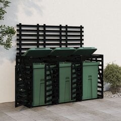 Atkritumu tvertnes nojume vidaXL, 240x91,5x128,5 cm, melns цена и информация | Уличные контейнеры, контейнеры для компоста | 220.lv