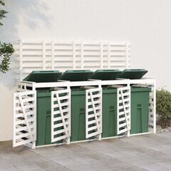 Atkritumu tvertnes nojume vidaXL, 318x91,5x128,5 cm, balts cena un informācija | Komposta kastes un āra konteineri | 220.lv