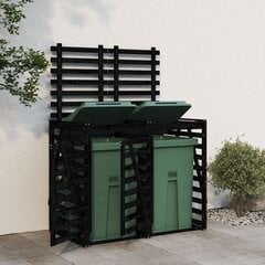 Atkritumu tvertnes nojume vidaXL, 162x91,5x128,5 cm, melns цена и информация | Уличные контейнеры, контейнеры для компоста | 220.lv