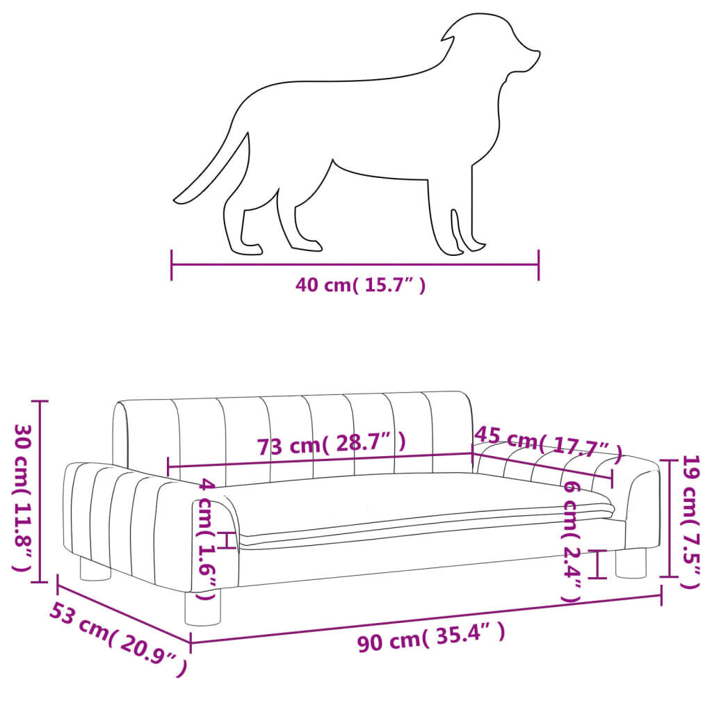 vidaXL gulta suņiem, gaiši pelēka, 90x53x30 cm, samts цена и информация | Suņu gultas, spilveni, būdas | 220.lv