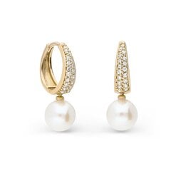 Золотые серьги с подвеской и жемчугом Gold Pearls для женщин W60878848 1000000027142 цена и информация | Серьги | 220.lv