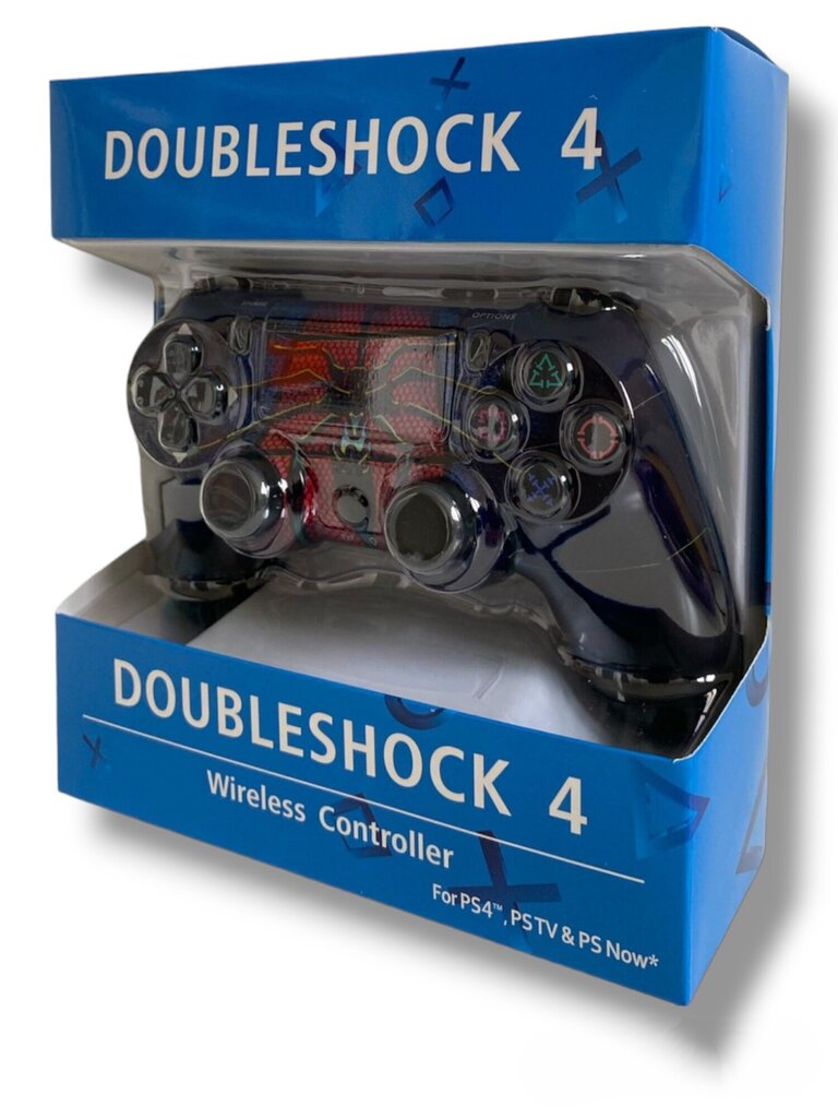 RE PlayStation 4 Doubleshock 4 V2 Wireless, Bluetooth, Spiderman melns (PS4 /PC/PS5 / Android / iOS) cena un informācija | Spēļu kontrolieri | 220.lv