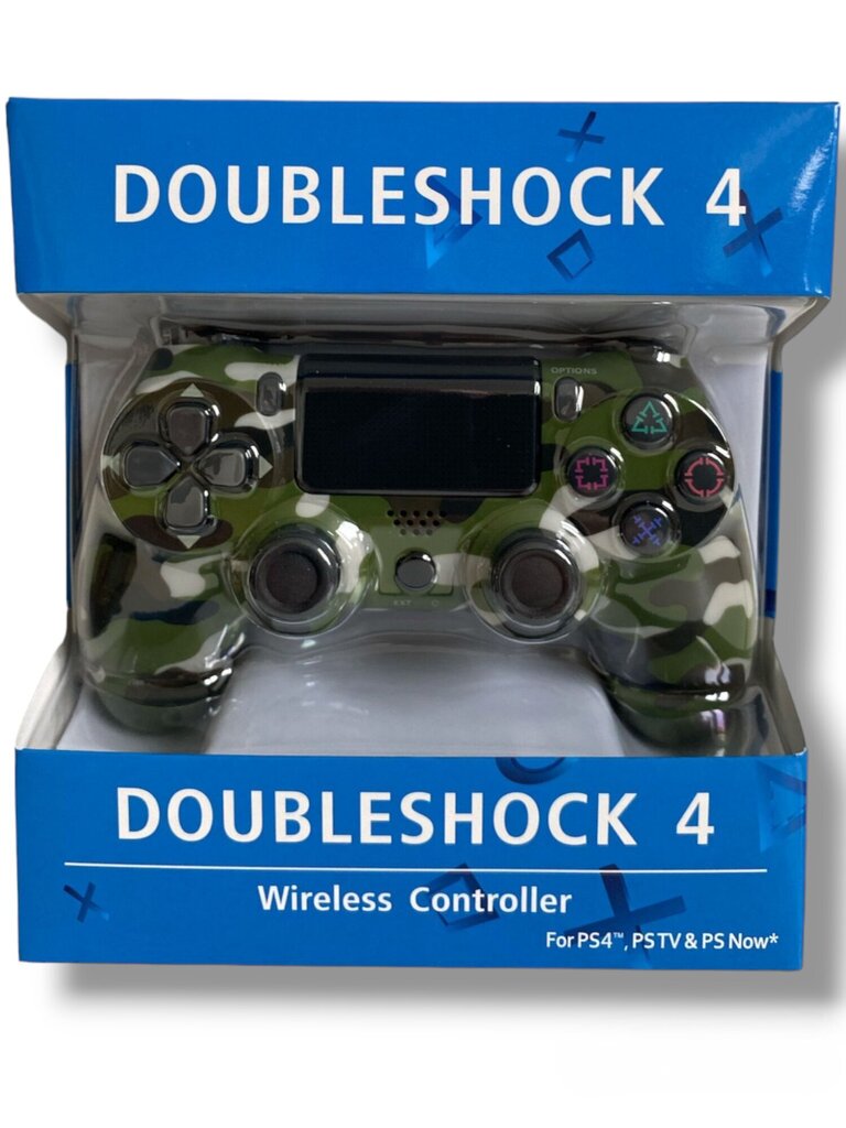 RE PlayStation 4 Doubleshock 4 V2 Wireless, Bluetooth, maskēšanās zaļš (PS4 /PC/PS5 / Android / iOS) cena un informācija | Spēļu kontrolieri | 220.lv