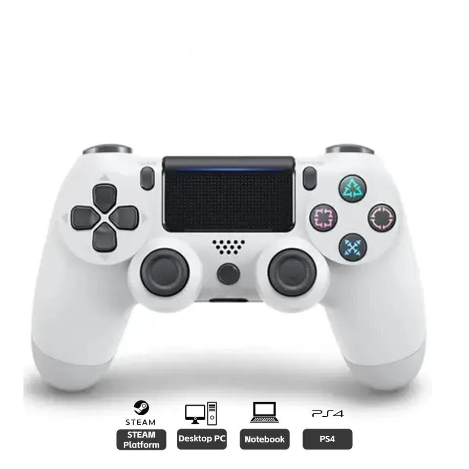 RE PlayStation 4 Doubleshock 4 V2 Wireless, Bluetooth, balts (PS4 /PC/PS5 / Android / iOS) цена и информация | Spēļu kontrolieri | 220.lv