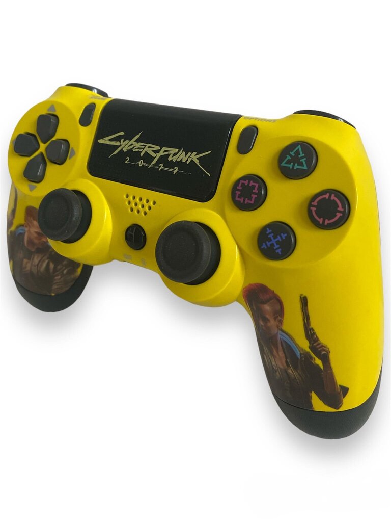 RE PlayStation 4 Doubleshock 4 V2 Wireless, Bluetooth, Cyberpunk (PS4 /PC/PS5 / Android / iOS) cena un informācija | Spēļu kontrolieri | 220.lv