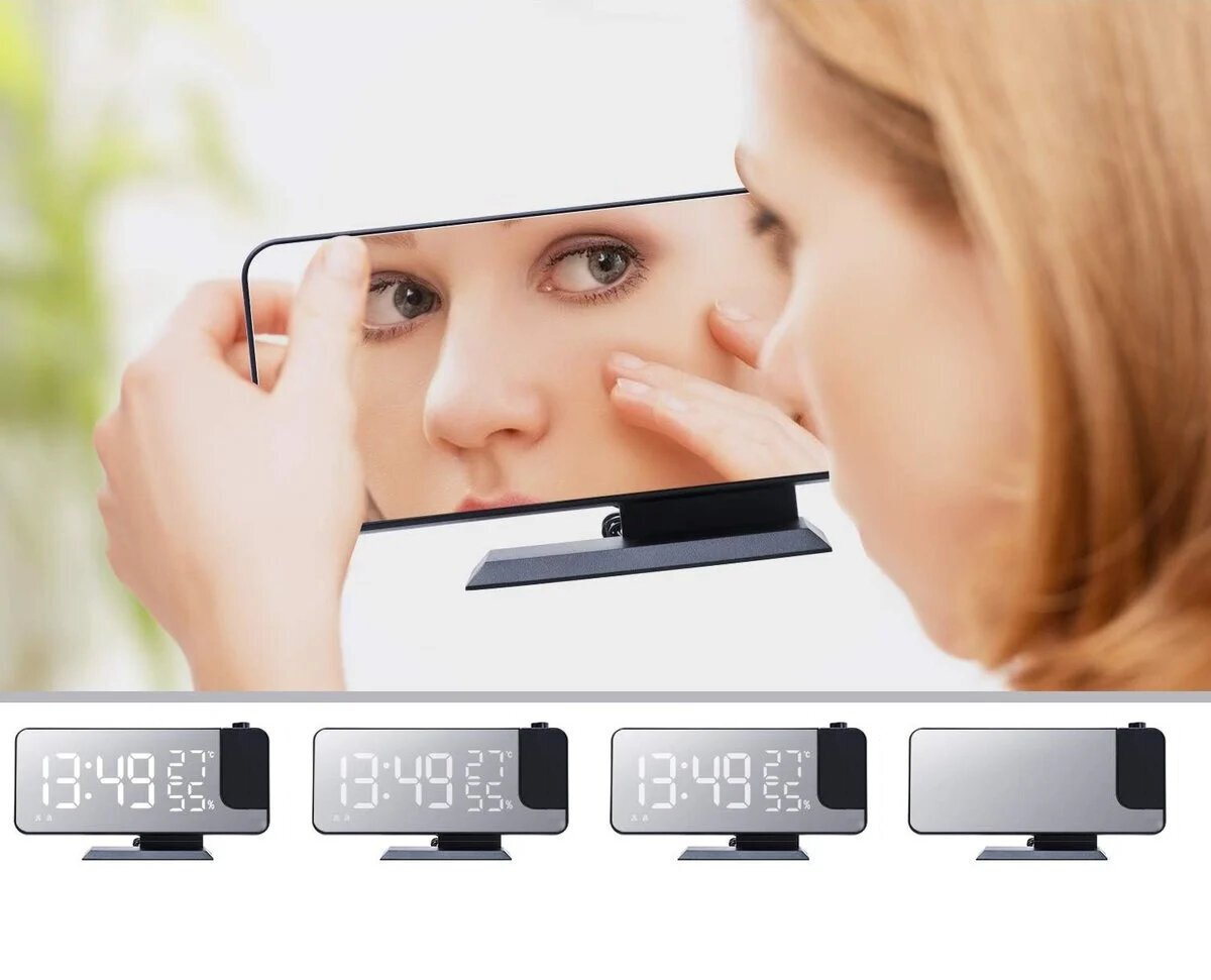 LED projektora pulkstenis ar spoguli цена и информация | Radioaparāti, modinātājpulksteņi | 220.lv