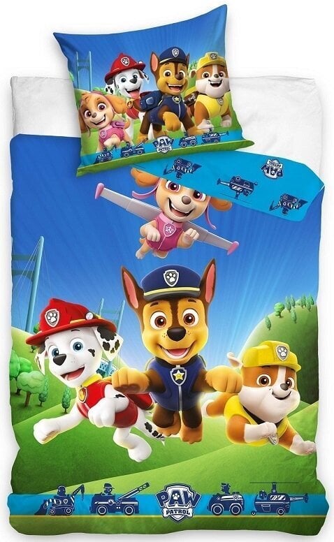 Bērnu gultasveļas komplekts Paw Patrol, 100x135, 2 daļas cena un informācija | Gultas veļas komplekti | 220.lv