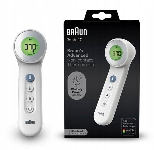 Braun BNT400 bezkontakta termometrs uz pieres cena un informācija | Termometri | 220.lv