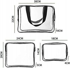 Caurspīdīgs ceļojuma koferis x3 cena un informācija | Kosmētikas somas, spoguļi | 220.lv