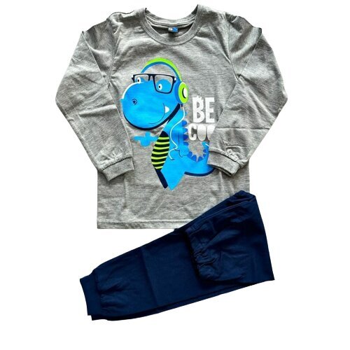 Pidžama ar garām piedurknēm zēniem G.T., pelēka/zila cena un informācija | Zēnu pidžamas, halāti | 220.lv