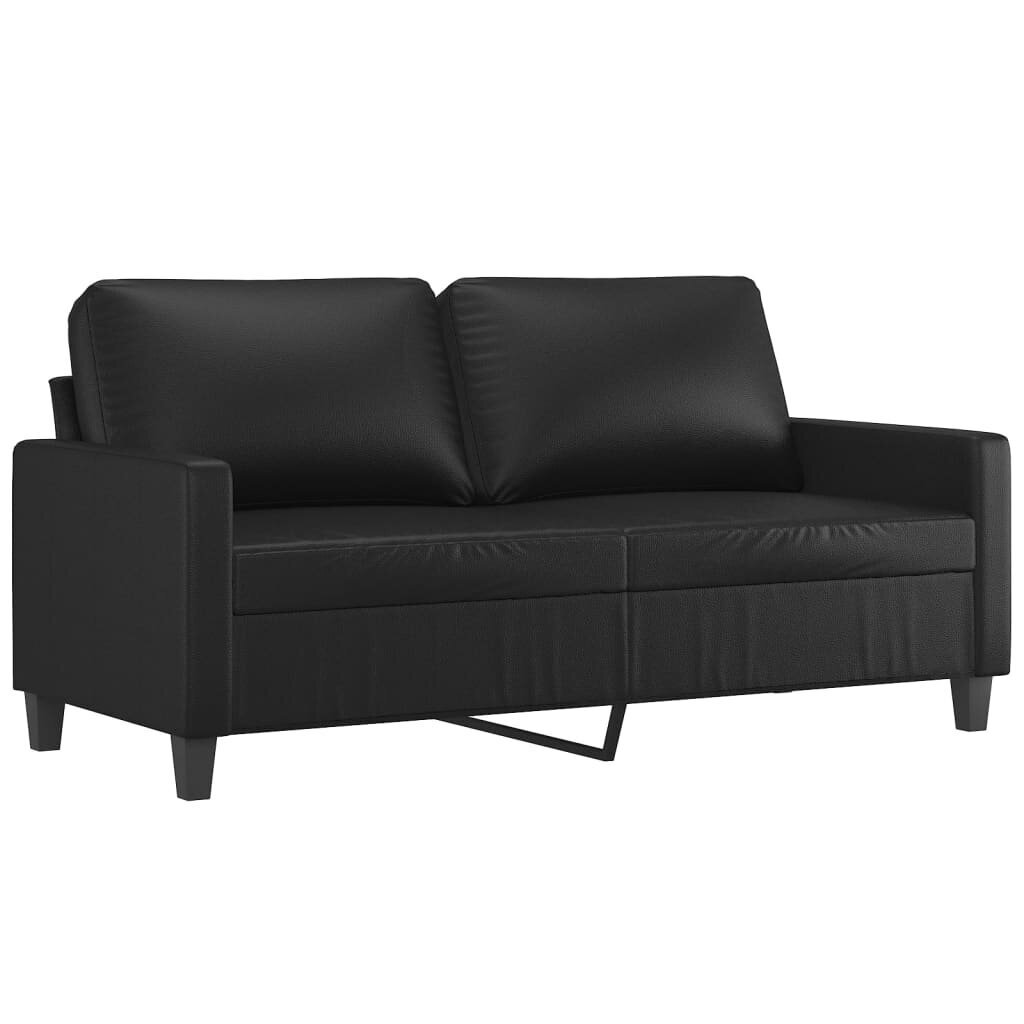 2-vu daļu dīvānu komplekts ar spilveniem vidaXL, melns cena un informācija | Dīvānu komplekti | 220.lv
