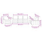 3-s daļu dīvānu komplekts ar spilveniem vidaXL, pelēks цена и информация | Dīvānu komplekti | 220.lv