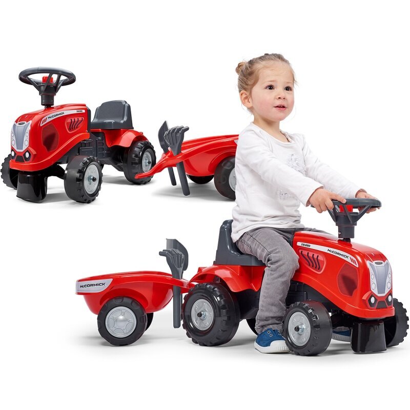 Sniega traktors ar piekabi un piederumiem Falk, sarkans цена и информация | Rotaļlietas zīdaiņiem | 220.lv